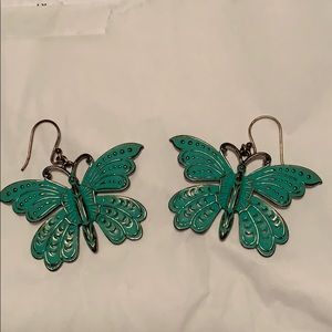 Lucky Brand Turquoise Butterfly Earrings